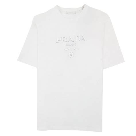 prada white t-shirt|prada t shirt men's sale.